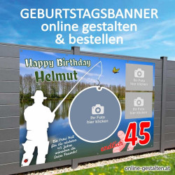 Banner Geburtstag, Geburtstagsbanner, Banner zum Geburtstag, Transparent zum Geburtstag, Geburtstagstransparent, Fischer