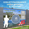 Banner Geburtstag, Geburtstagsbanner, Banner zum Geburtstag, Transparent zum Geburtstag, Geburtstagstransparent, Fischer