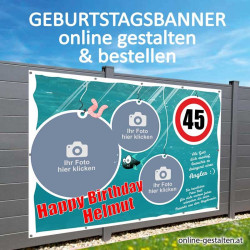 Banner Geburtstag, Geburtstagsbanner, Banner zum Geburtstag, Transparent zum Geburtstag, Geburtstagstransparent, Fischer