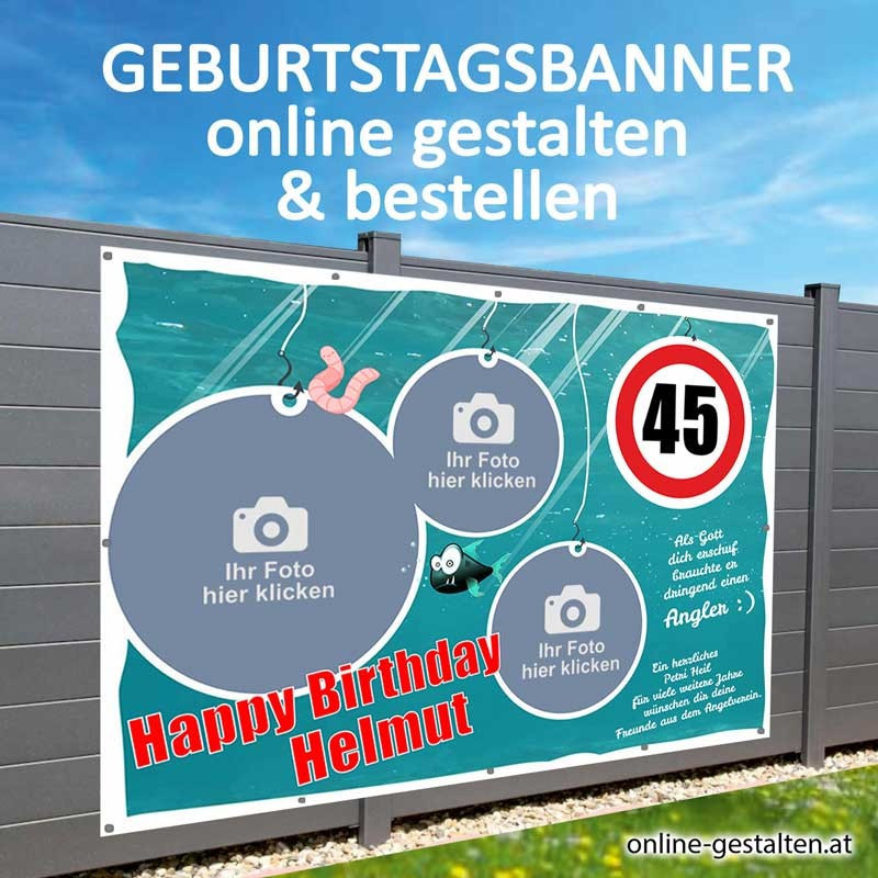 Banner Geburtstag, Geburtstagsbanner, Banner zum Geburtstag, Transparent zum Geburtstag, Geburtstagstransparent, Fischer