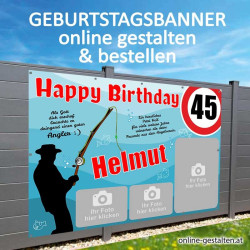 Banner Geburtstag, Geburtstagsbanner, Banner zum Geburtstag, Transparent zum Geburtstag, Geburtstagstransparent, Fischer