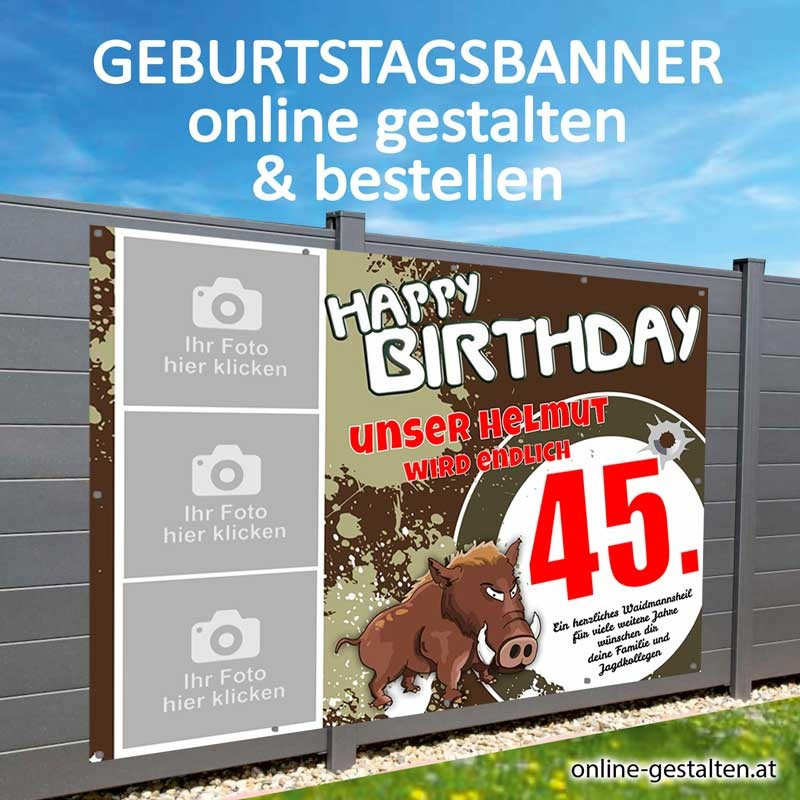 Banner Geburtstag, Geburtstagsbanner, Banner zum Geburtstag, Transparent zum Geburtstag, Geburtstagstransparent, Jäger