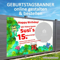 Banner Geburtstag, Geburtstagsbanner, Transparent zum Geburtstag, Geburtstagstransparent, Plakat Geburtstag