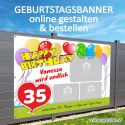 Banner Geburtstag, Geburtstagsbanner, Transparent zum Geburtstag, Geburtstagstransparent, Plakat Geburtstag