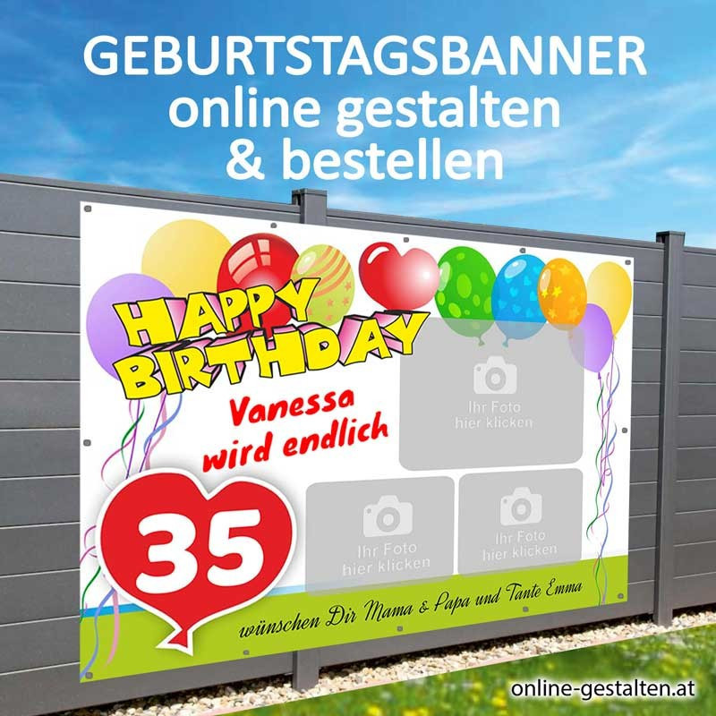Banner Geburtstag, Geburtstagsbanner, Transparent zum Geburtstag, Geburtstagstransparent, Plakat Geburtstag