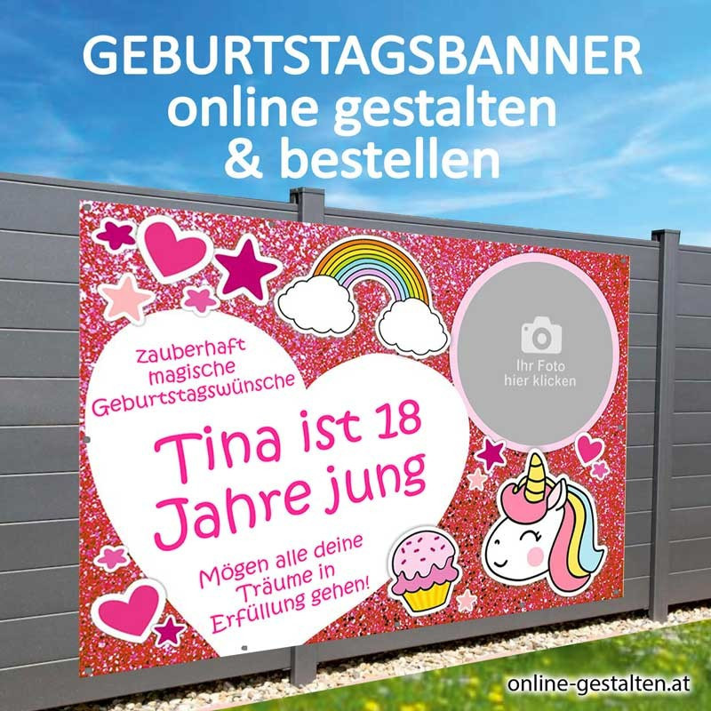 Banner Geburtstag, Geburtstagsbanner, Transparent zum Geburtstag, Geburtstagstransparent, Plakat Geburtstag