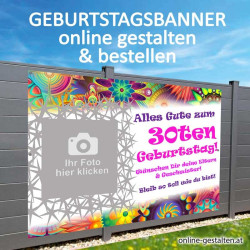 Banner Geburtstag, Geburtstagsbanner, Transparent zum Geburtstag, Geburtstagstransparent, Plakat Geburtstag