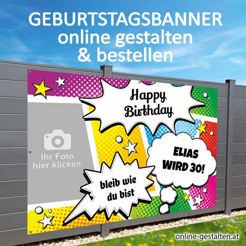 Banner Geburtstag, Geburtstagsbanner, Transparent zum Geburtstag, Geburtstagstransparent, Plakat Geburtstag