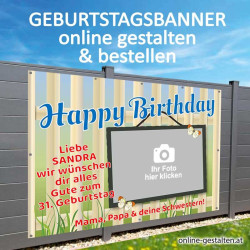 Banner Geburtstag, Geburtstagsbanner, Transparent zum Geburtstag, Geburtstagstransparent, Plakat Geburtstag