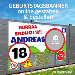 Banner Geburtstag, Geburtstagsbanner, Transparent zum Geburtstag, Geburtstagstransparent, Plakat Geburtstag