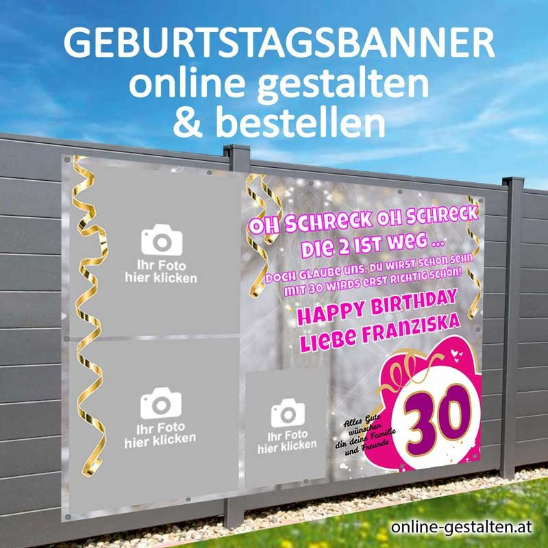 Banner Geburtstag, Geburtstagsbanner, Transparent zum Geburtstag, Geburtstagstransparent, Plakat Geburtstag