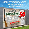 Banner Geburtstag, Geburtstagsbanner, Banner zum Geburtstag, Transparent zum Geburtstag, Geburtstagstransparent, Jäger