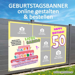 Banner Geburtstag, Geburtstagsbanner, Transparent zum Geburtstag, Geburtstagstransparent, Plakat Geburtstag