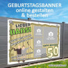 Banner Geburtstag, Geburtstagsbanner, Transparent zum Geburtstag, Geburtstagstransparent, Plakat Geburtstag