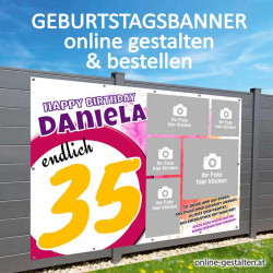 Banner Geburtstag, Geburtstagsbanner, Transparent zum Geburtstag, Geburtstagstransparent, Plakat Geburtstag