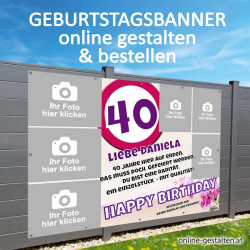 Geburtstagsbanner, Banner Geburtstag, Plakat Geburtstag, Transparent Geburtstag