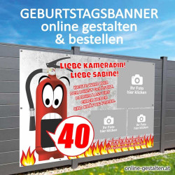Geburtstagsbanner, Banner Geburtstag Feuerwehr, Feuerwehrbanner, Banner Feuerwehr