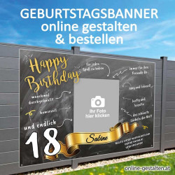 Geburtstagsbanner, Banner Geburtstag, Plakat Geburtstag, Transparent Geburtstag