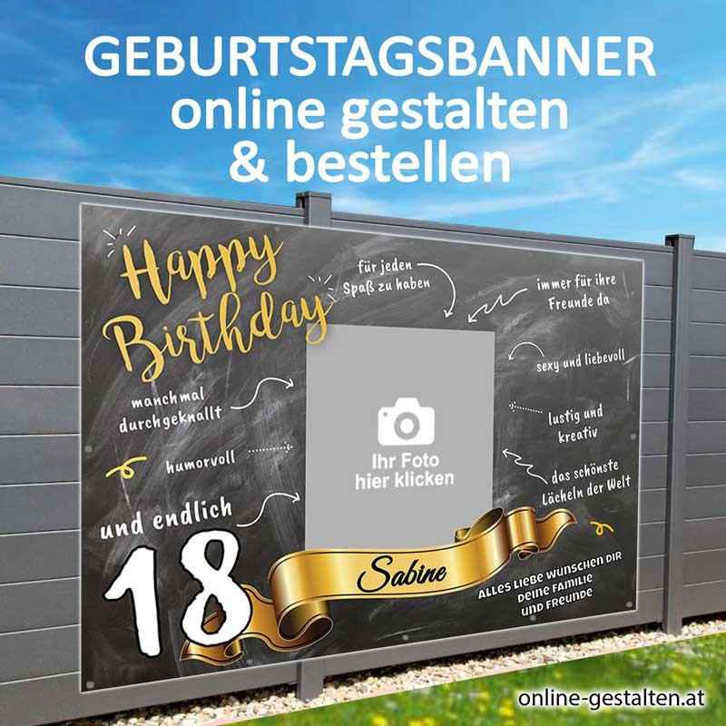 Geburtstagsbanner, Banner Geburtstag, Plakat Geburtstag, Transparent Geburtstag