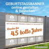 Banner Geburtstag, Geburtstagsbanner, Transparent zum Geburtstag, Geburtstagstransparent, Plakat Geburtstag