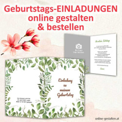 Individuelle GEBURTSTAGSEINLADUNGEN online-gestalten.at I Expressdruck