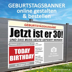Geburtstagsbanner, Banner zum Geburtstag, Transparent zum Geburtstag, Geburtstagstransparent