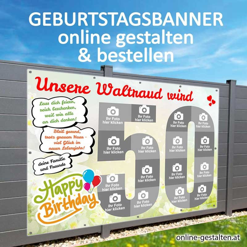 Banner Geburtstag, Geburtstagsbanner, Transparent zum Geburtstag, Geburtstagstransparent, Plakat Geburtstag