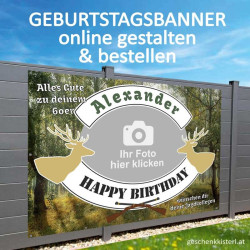 Geburtstagsbanner, Geburtstagsbanner Jagd, Banner zum Geburtstag, Transparent zum Geburtstag, Geburtstagstransparent