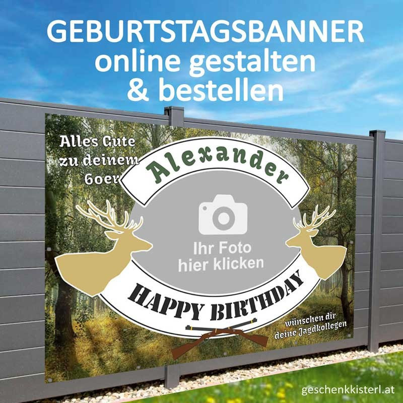 Geburtstagsbanner, Geburtstagsbanner Jagd, Banner zum Geburtstag, Transparent zum Geburtstag, Geburtstagstransparent
