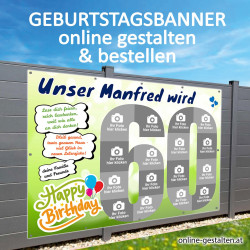 Banner Geburtstag, Geburtstagsbanner, Transparent zum Geburtstag, Geburtstagstransparent, Plakat Geburtstag