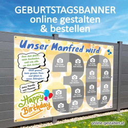 Banner Geburtstag, Geburtstagsbanner, Transparent zum Geburtstag, Geburtstagstransparent, Plakat Geburtstag