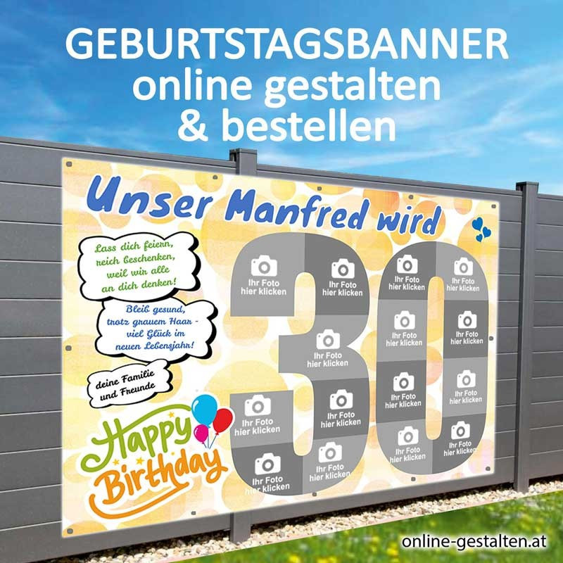 Banner Geburtstag, Geburtstagsbanner, Transparent zum Geburtstag, Geburtstagstransparent, Plakat Geburtstag