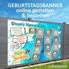 Banner Geburtstag, Geburtstagsbanner, Transparent zum Geburtstag, Geburtstagstransparent, Plakat Geburtstag, 55 Geburtstag
