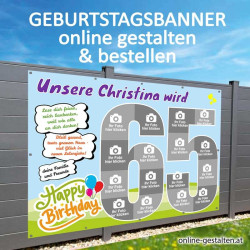 Banner Geburtstag, Geburtstagsbanner, Transparent zum Geburtstag, Geburtstagstransparent, Plakat Geburtstag, 55 Geburtstag