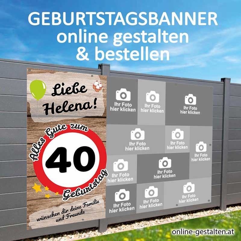 Banner Geburtstag, Geburtstagsbanner, Transparent zum Geburtstag, Geburtstagstransparent, Plakat Geburtstag, 40 Geburtstag
