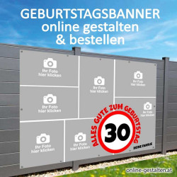 Collage XXL Geburtstagsbanner mit großen Fotos