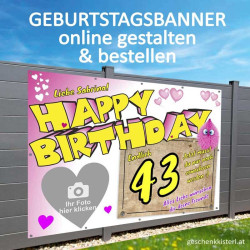Geburtstagsbanner, Geburtstagsbanner, Banner zum Geburtstag, Transparent zum Geburtstag, Geburtstagstransparent