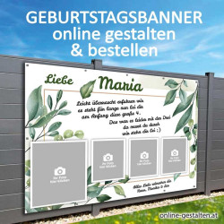 Geburtstagsbanner Blätter mit Fotos gestalten