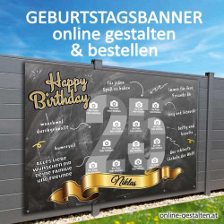 Banner Geburtstag Fotozahl Fotocollage Transparent Folie Plakat