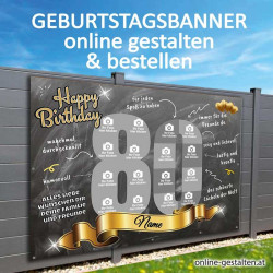 Banner Geburtstag Fotozahl Fotocollage Transparent Folie Plakat selber machen, online gestalten, express