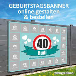 Banner Geburtstag Fotozahl Fotocollage Transparent Folie Plakat selber machen, online gestalten, express