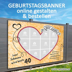 Banner Geburtstag Fotozahl Fotocollage Transparent Folie Plakat selber machen, online gestalten, express