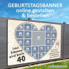 Banner Geburtstag Fotozahl Fotocollage Transparent Folie Plakat selber machen, online gestalten, express