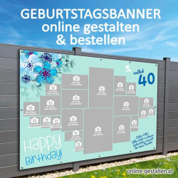Banner Geburtstag Fotozahl Fotocollage Transparent Folie Plakat selber machen, online gestalten, express