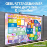 Banner Geburtstag Fotozahl Fotocollage Transparent Folie Plakat selber machen, online gestalten, express