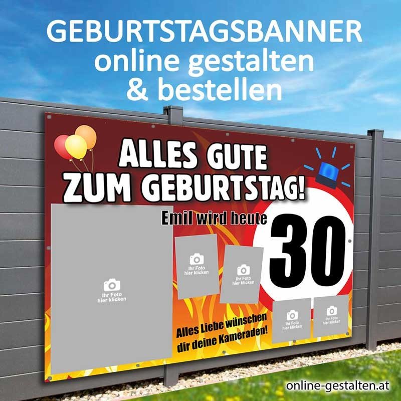Geburtstagsbanner, Plakat für Geburtstag, Feuerwehrbanner, Banner für Geburtstag, Feuerwehrfan, Feuerwehrkameraden