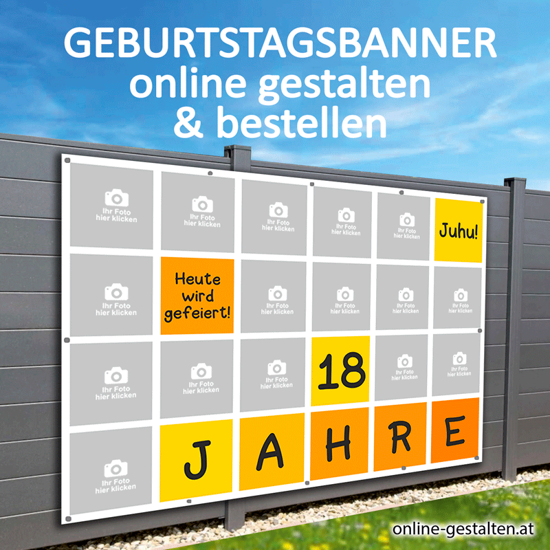 Modernes Collage Geburtstagsbanner mit Fotos gestalten