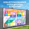 25er Banner Geburtstag Fotozahl Fotocollage Transparent Folie Plakat selber machen, online gestalten, express, 25 Geburtstag