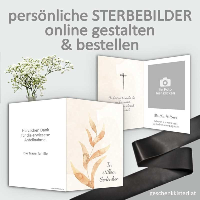 Sterbebild, Sterbebildchen, Sterbebilder online bestellen, Vorlagen Sterbebilder