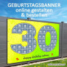 30er Banner Geburtstag Fotozahl  Collage Fotocollage Transparent Folie Plakat selber machen, online gestalten, express
